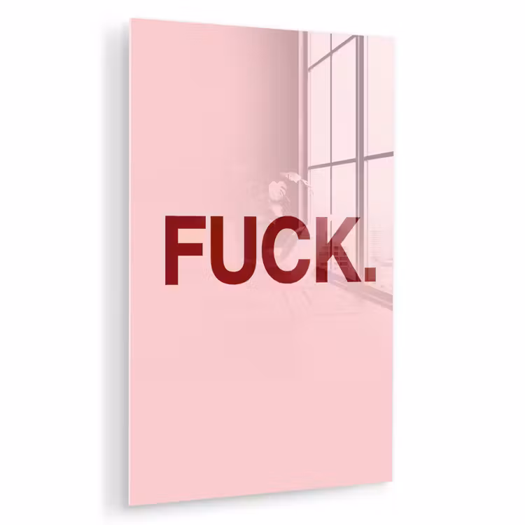 Glas schilderij - Statement - Krachtig - Roze — 1