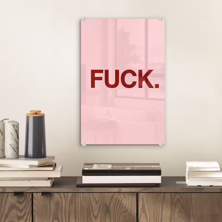 Glas schilderij - Statement - Krachtig - Roze — 2