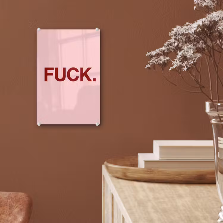 Glas schilderij - Statement - Krachtig - Roze — 6