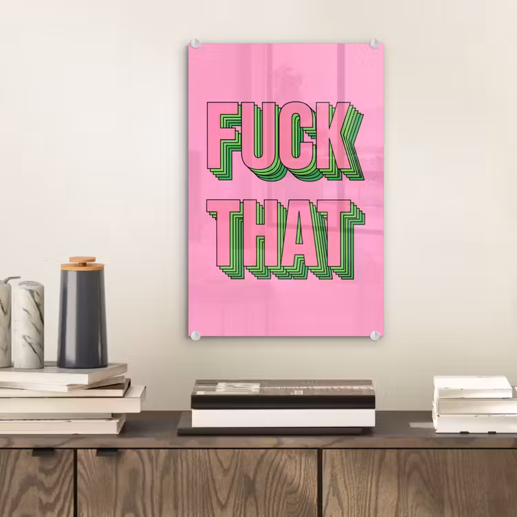 Glas schilderij - Tekst - Bold - Roze — 2