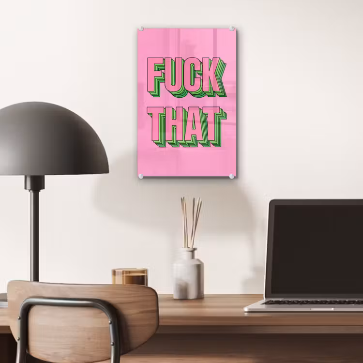 Glas schilderij - Tekst - Bold - Roze — 7