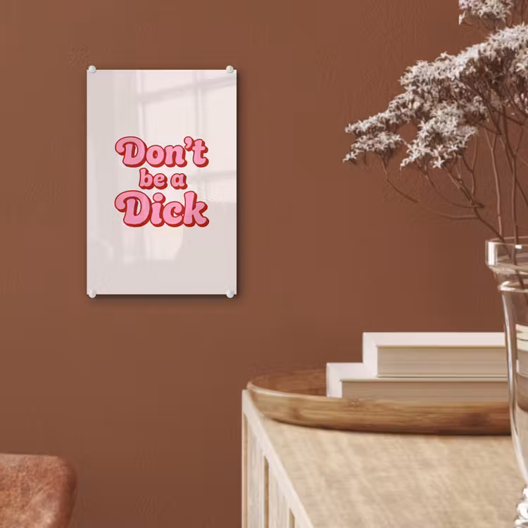 Glas schilderij - Tekst - Boodschap - Roze — 6
