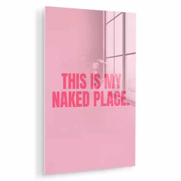 Glas schilderij - Tekst - Modern - Roze — 1