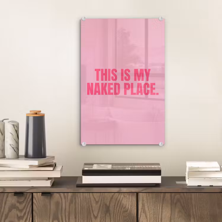 Glas schilderij - Tekst - Modern - Roze — 2