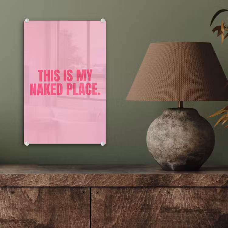 Glas schilderij - Tekst - Modern - Roze — 4