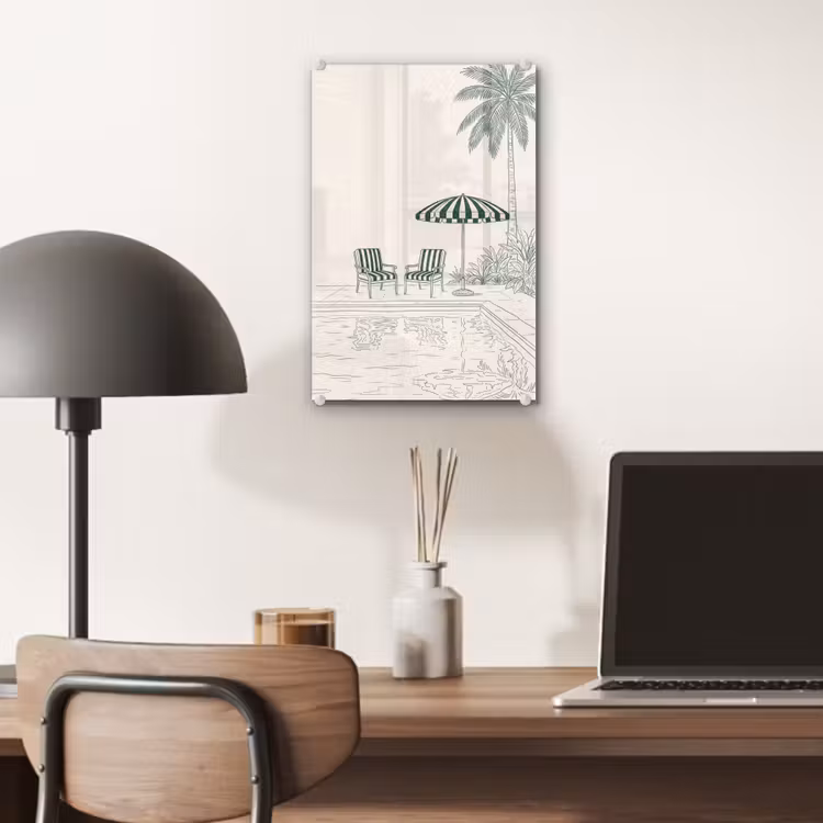 Glas schilderij - Terras - Illustratie - Groen — 7