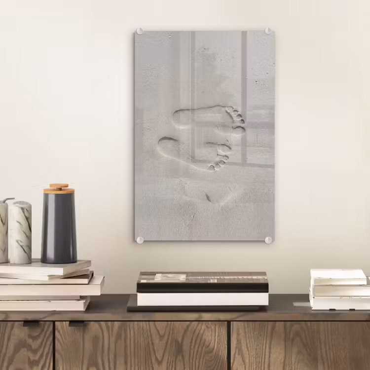 Glas schilderij - Voeten - Afdrukken - Zand — 2