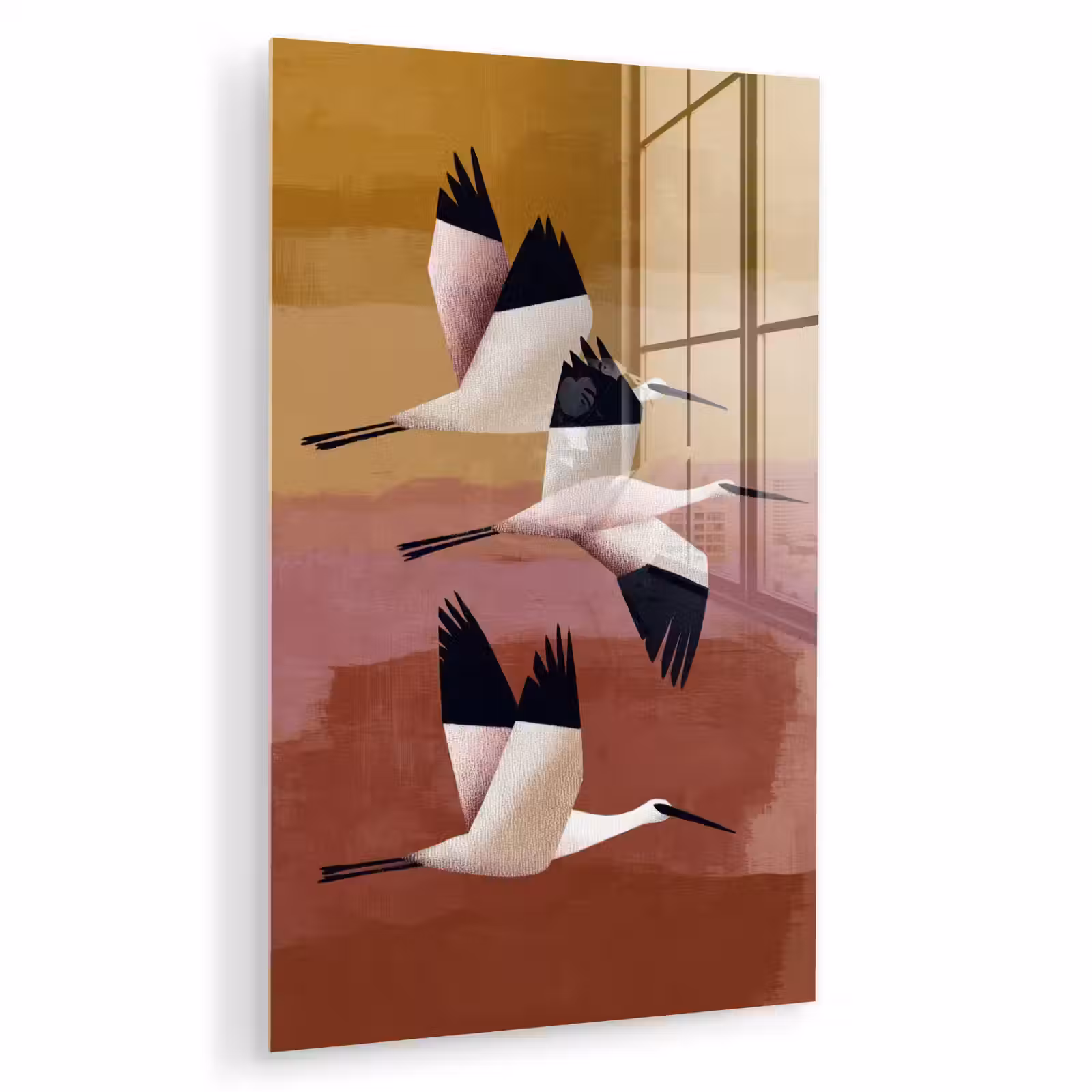 Glas schilderij - Vogels - Snavel - Abstract — 1