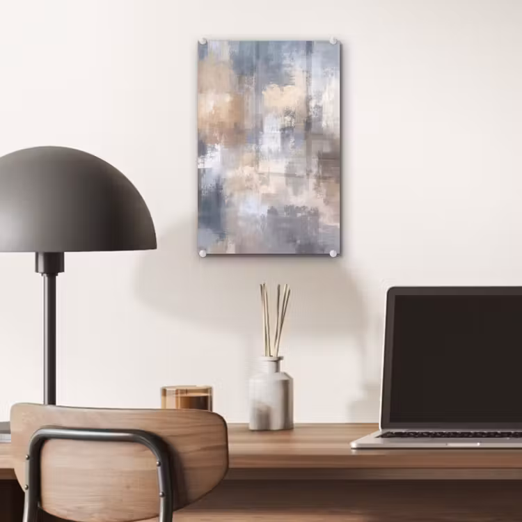 Glas schilderij - Penseelstreken - Schilderij - Beige — 7