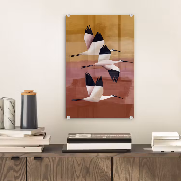 Glas schilderij - Vogels - Snavel - Abstract — 2
