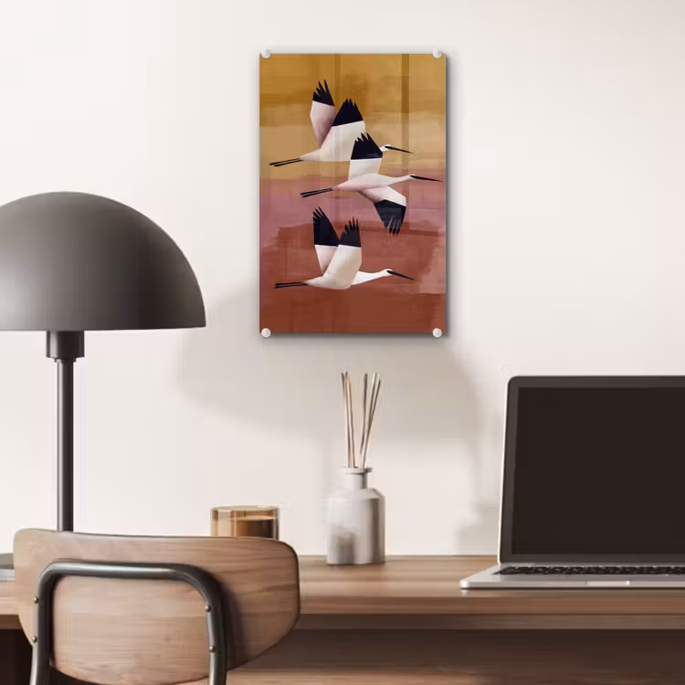 Glas schilderij - Vogels - Snavel - Abstract — 7