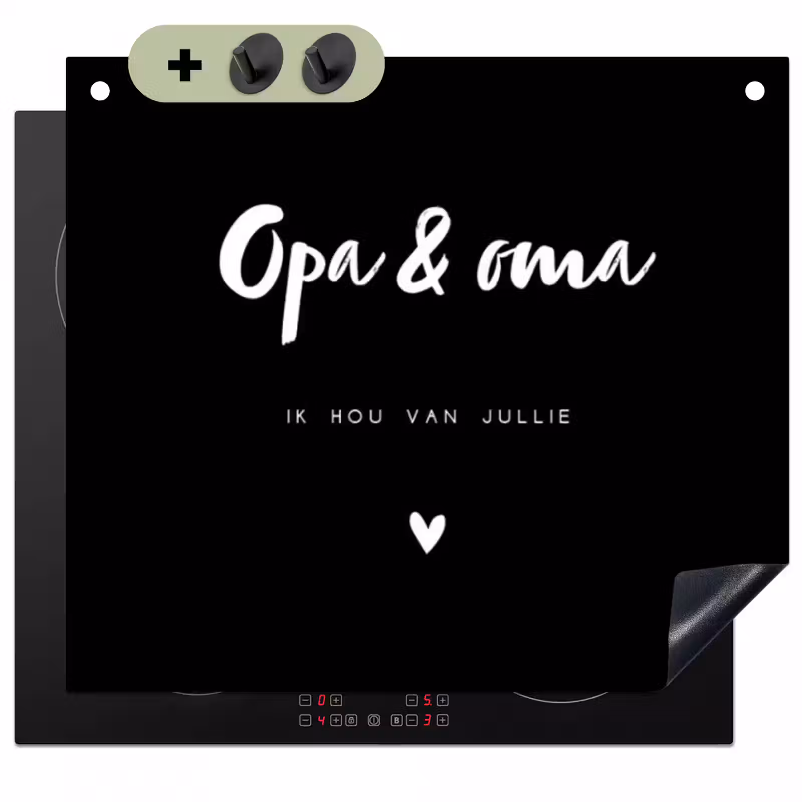 2 in 1 Inductie beschermer - Opa en Oma met tekst — 1