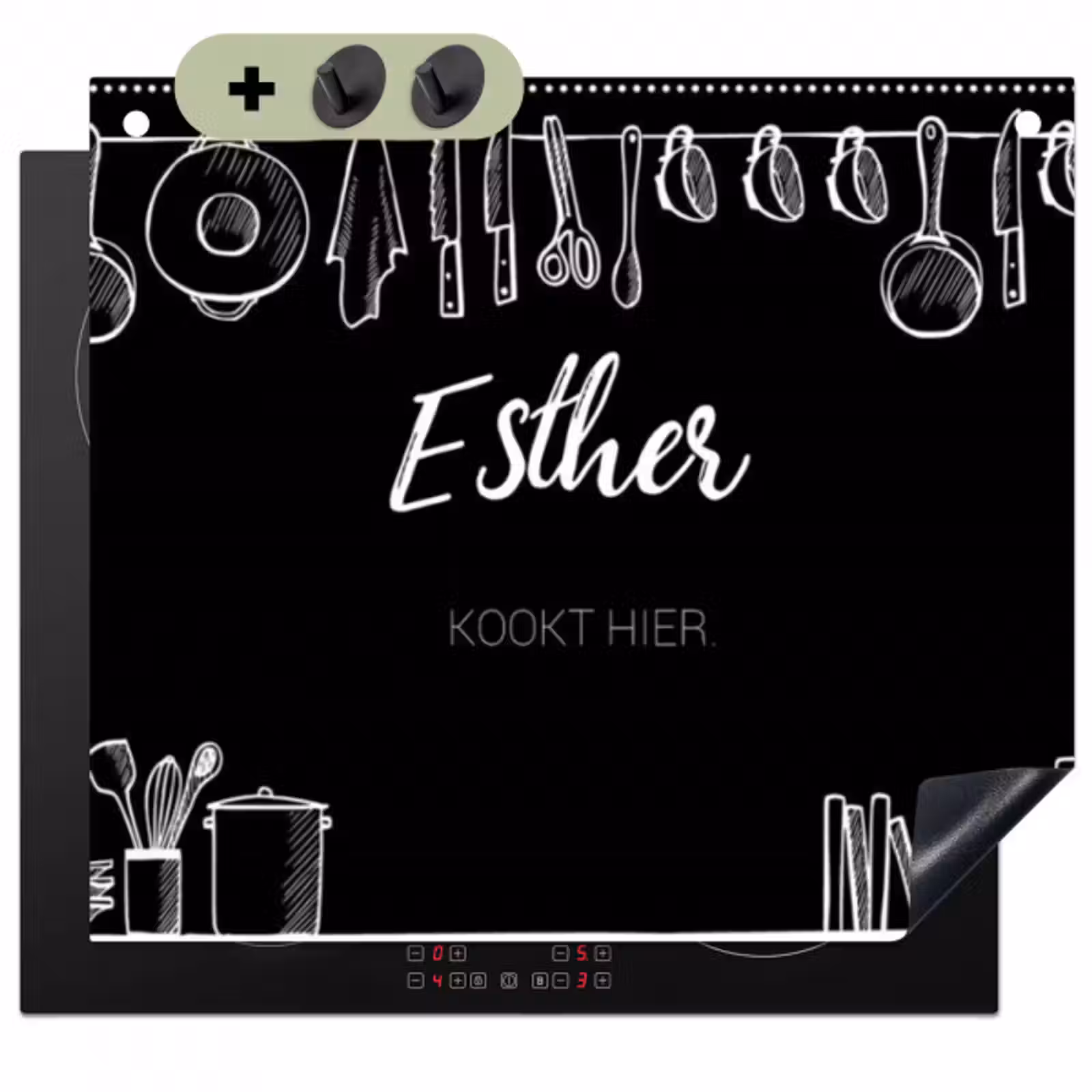 2 in 1 Inductie beschermer - Keuken zwart — 1