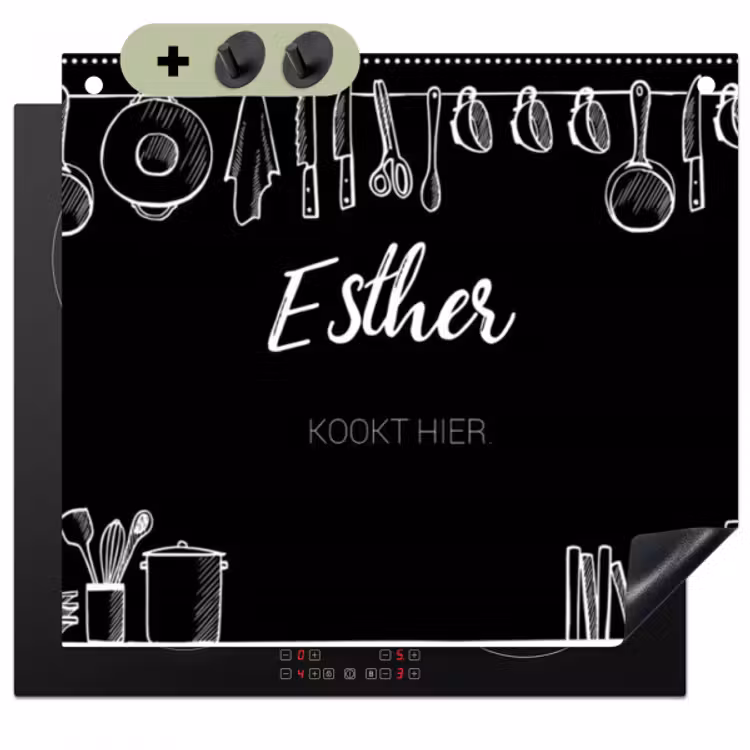2 in 1 Inductie beschermer - Keuken zwart — 1
