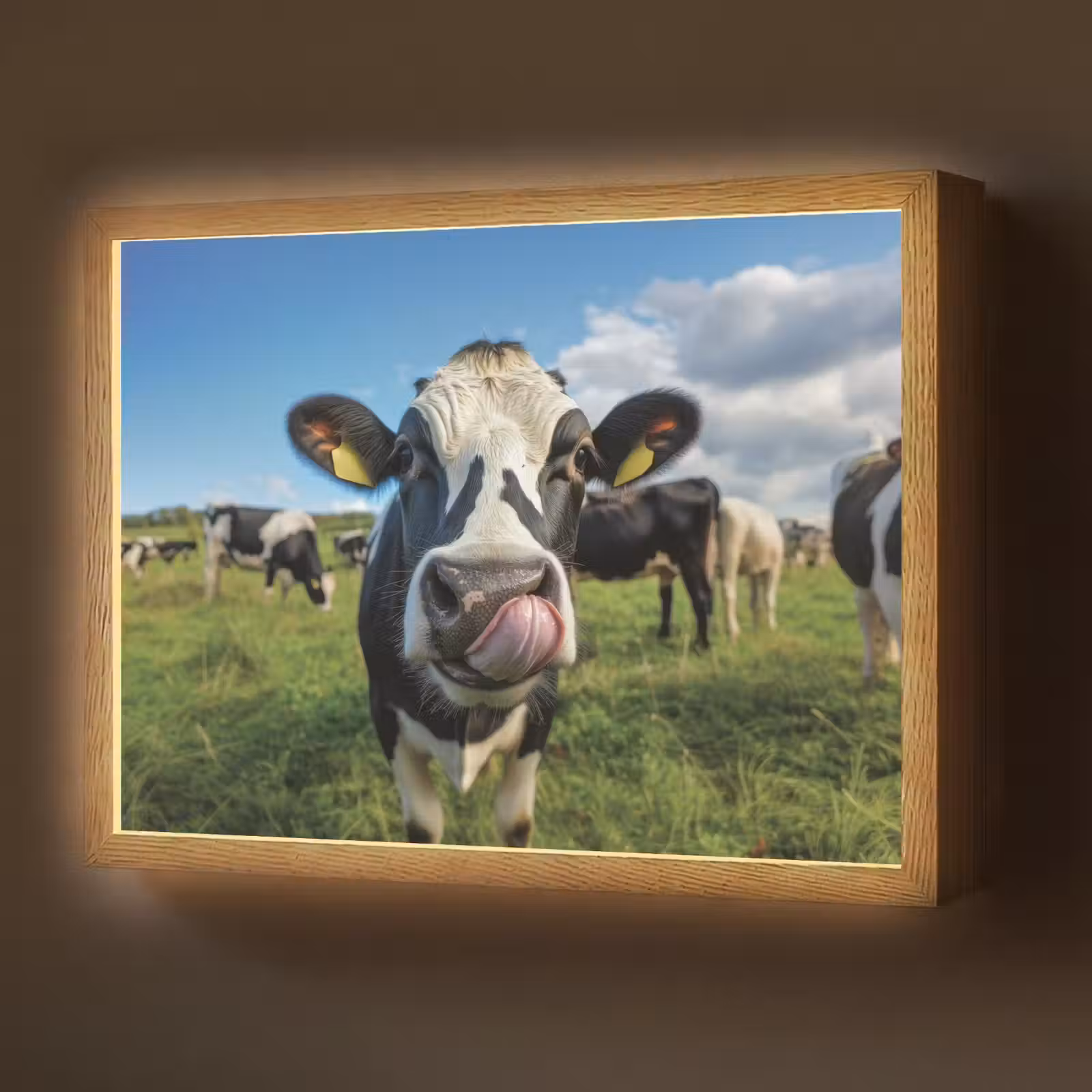 Lightbox - Wandlamp - Koe - Tong - Weide — 1