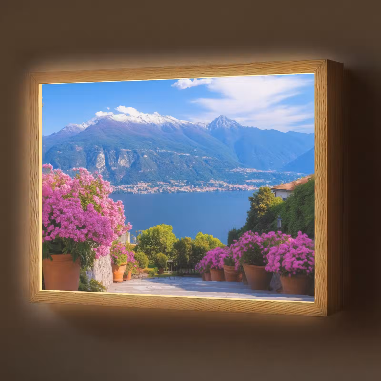 Lightbox - Wandlamp - Lake Como - Italië - Landschap — 1