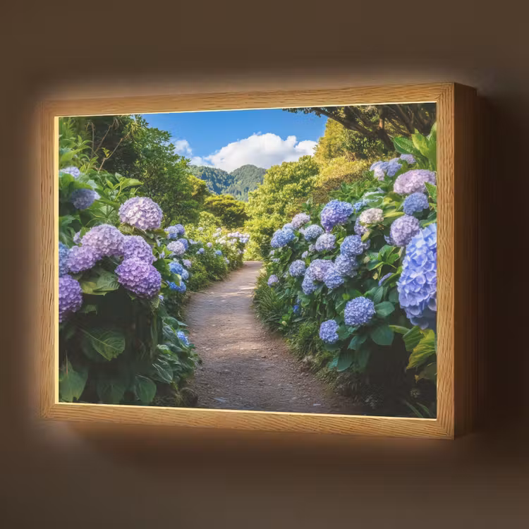 Lightbox - Wandlamp - Hortsensia - Pad - Bloemen — 1