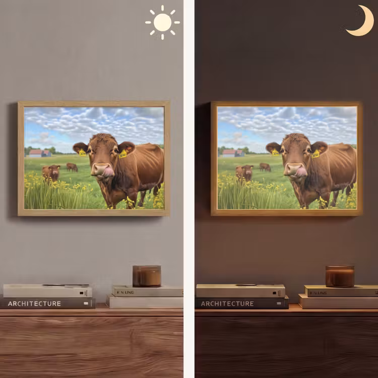 Lightbox - Wandlamp - Koe - Weide - Bloemen — 6
