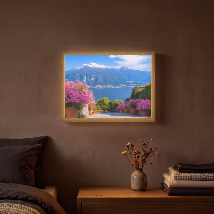 Lightbox - Wandlamp - Lake Como - Italië - Landschap — 3