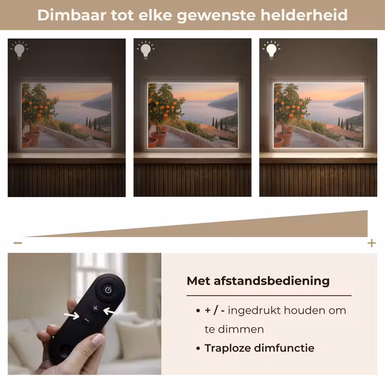 Lightbox - Wandlamp - Middelandse zee - Sinaasappel - Heuvels - Zee — 9