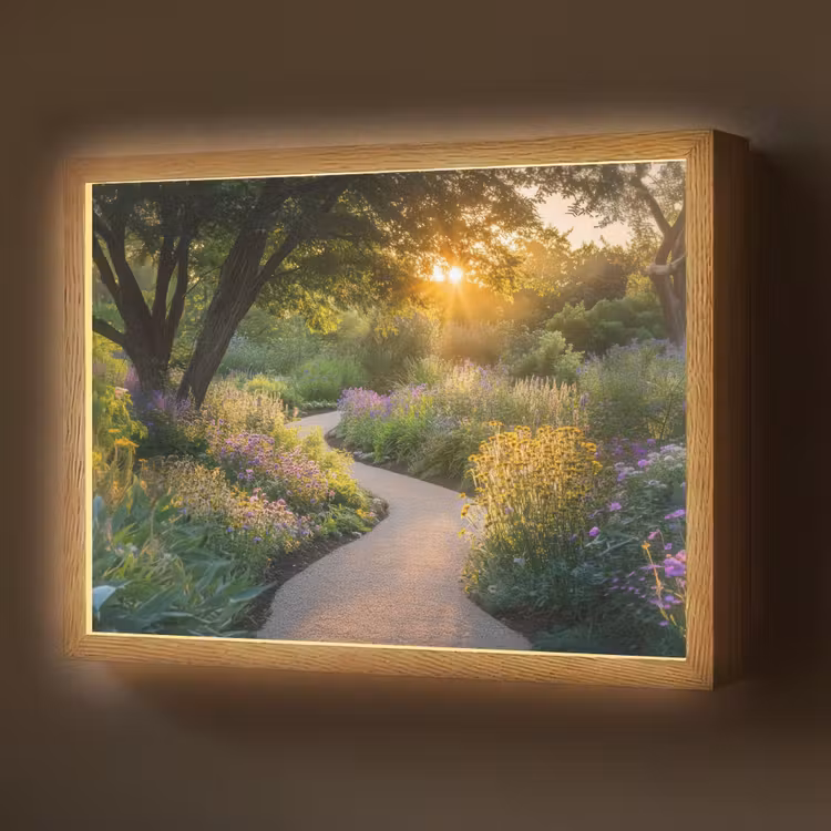 Lightbox - Wandlamp - Pad - Bloemen - Park — 1