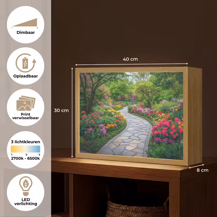 Lightbox - Wandlamp - Park - Bloemen - Tuin — 10