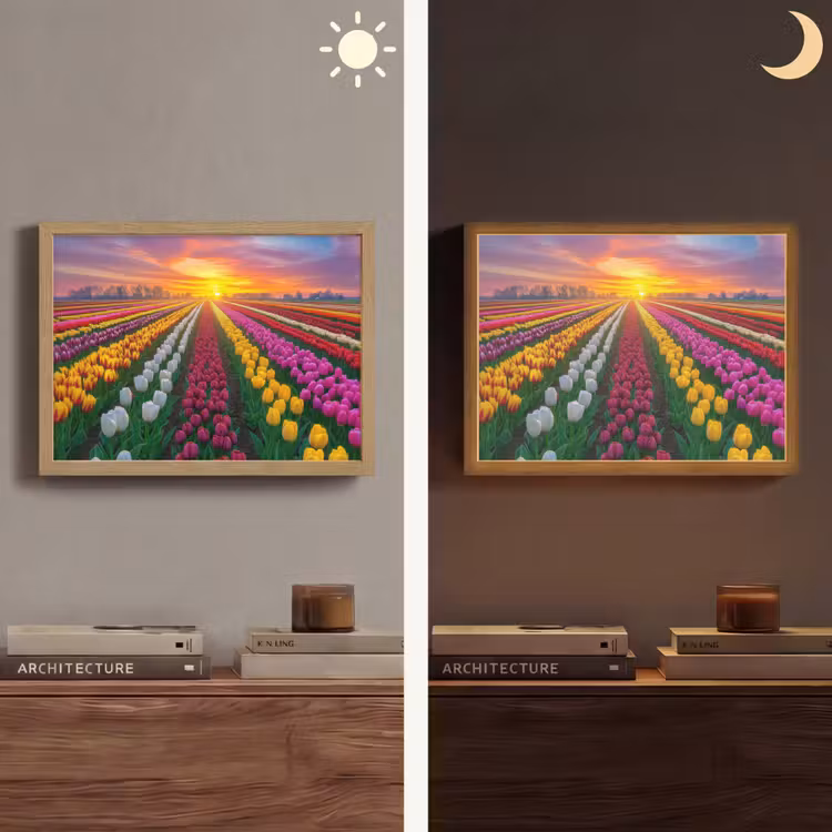 Lightbox - Wandlamp - Tulpenveld - Zonsondergang - Kleurrijk — 6