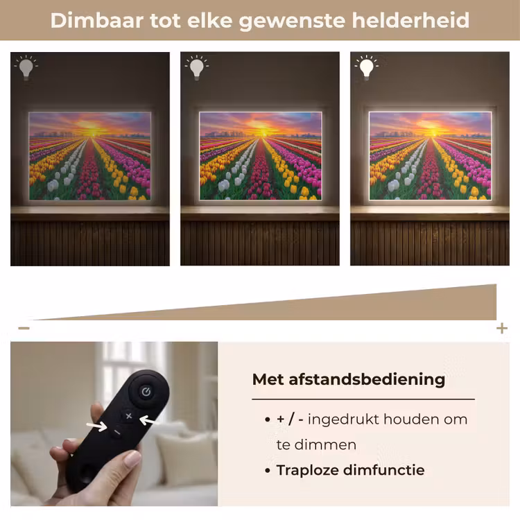Lightbox - Wandlamp - Tulpenveld - Zonsondergang - Kleurrijk — 9