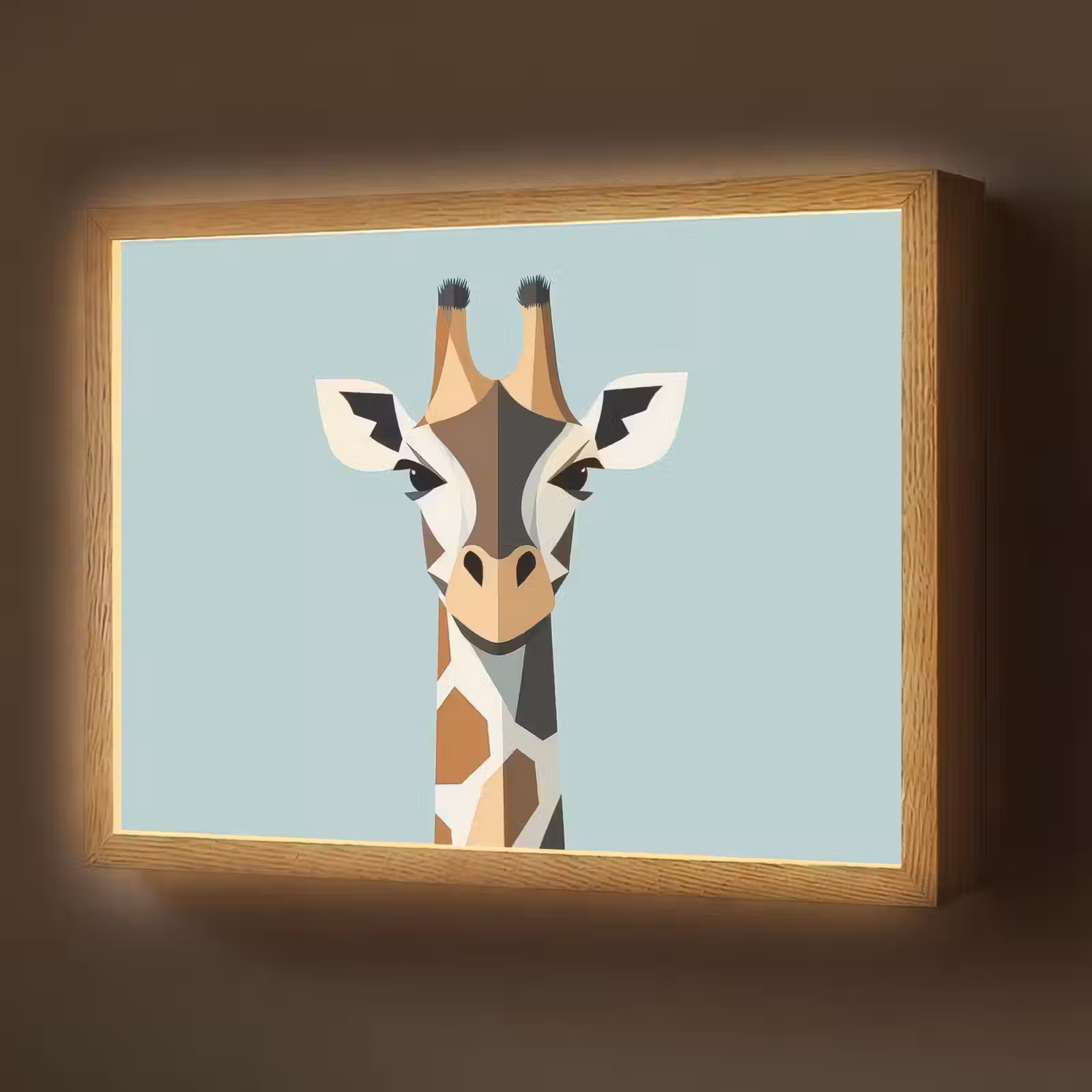 Lightbox - Wandlamp - Giraffe - Illustratie - Bruin - Minimalistisch — 1