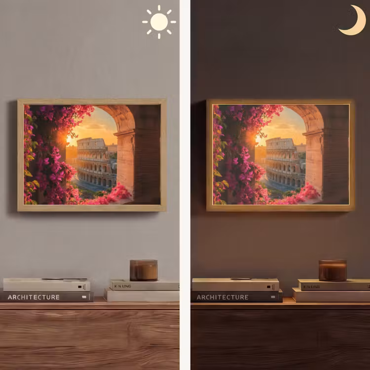 Lightbox - Wandlamp - Colosseum - Rome - Roze Bloemen — 6