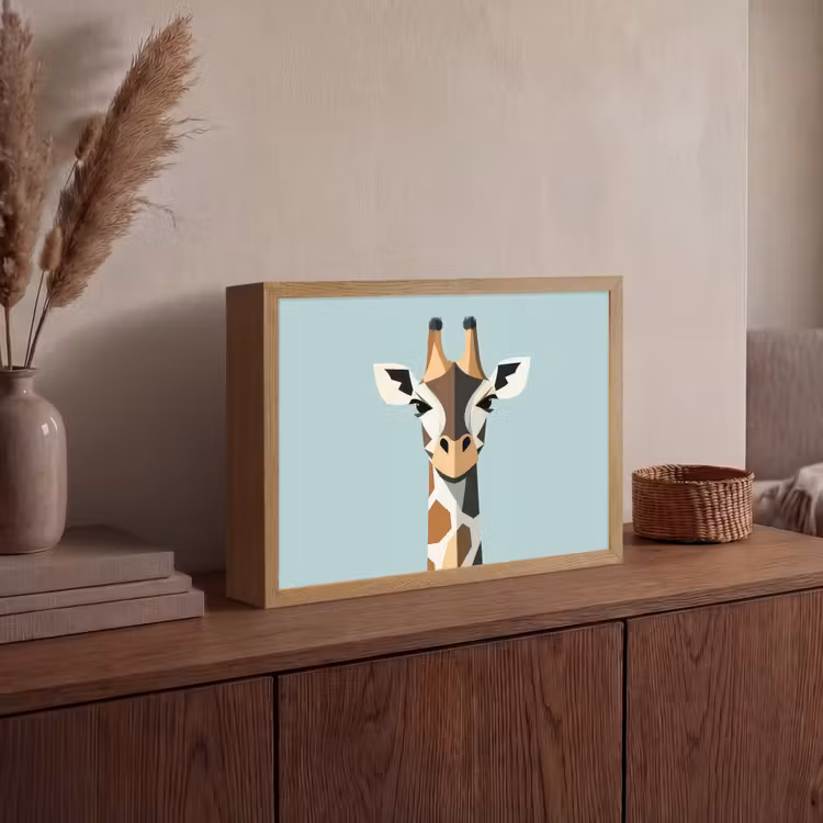 Lightbox - Wandlamp - Giraffe - Illustratie - Bruin - Minimalistisch — 4