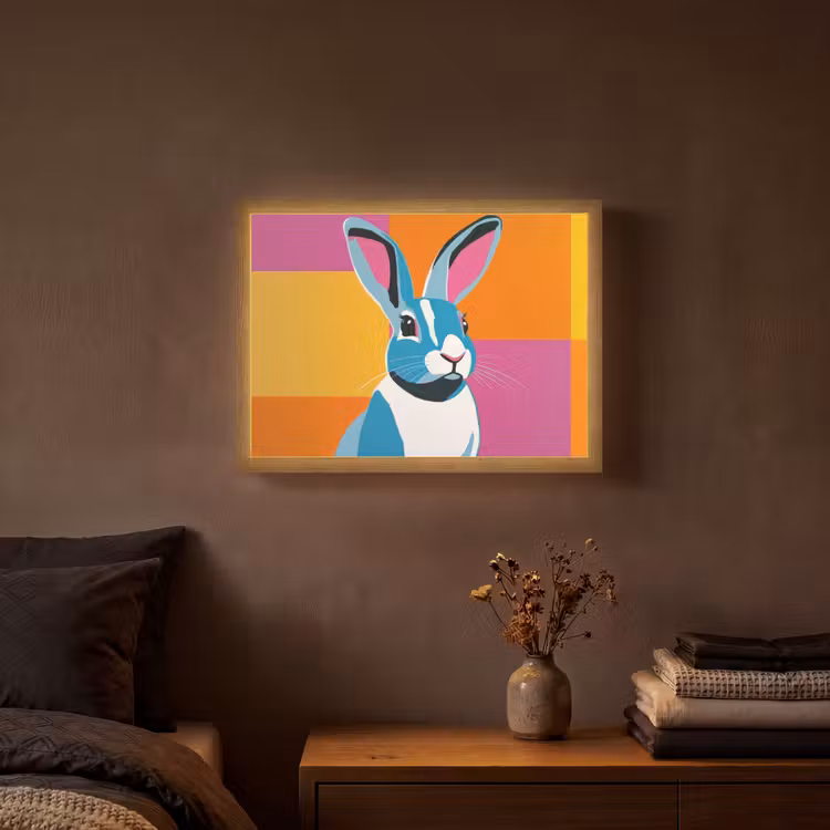 Lightbox - Wandlamp - Haas - Kleurvakken - Oren - Roze — 3