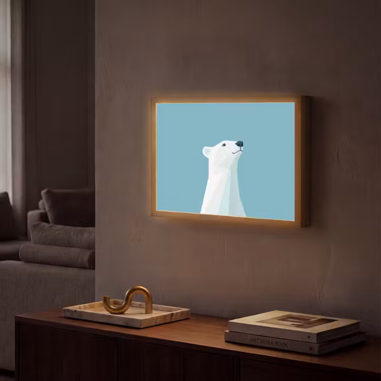Lightbox - Wandlamp - Ijsbeer - Lichtblauw - Minimalistisch — 2