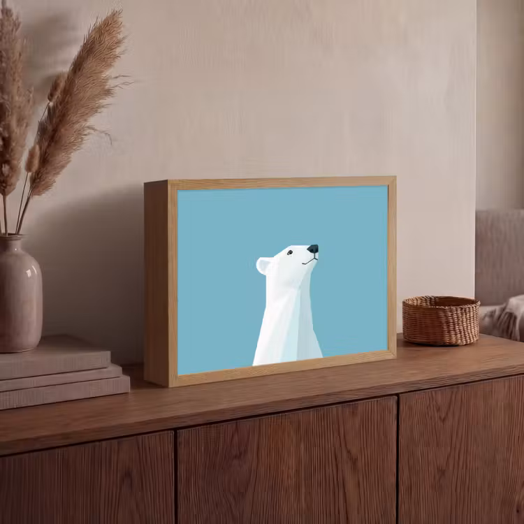 Lightbox - Wandlamp - Ijsbeer - Lichtblauw - Minimalistisch — 4