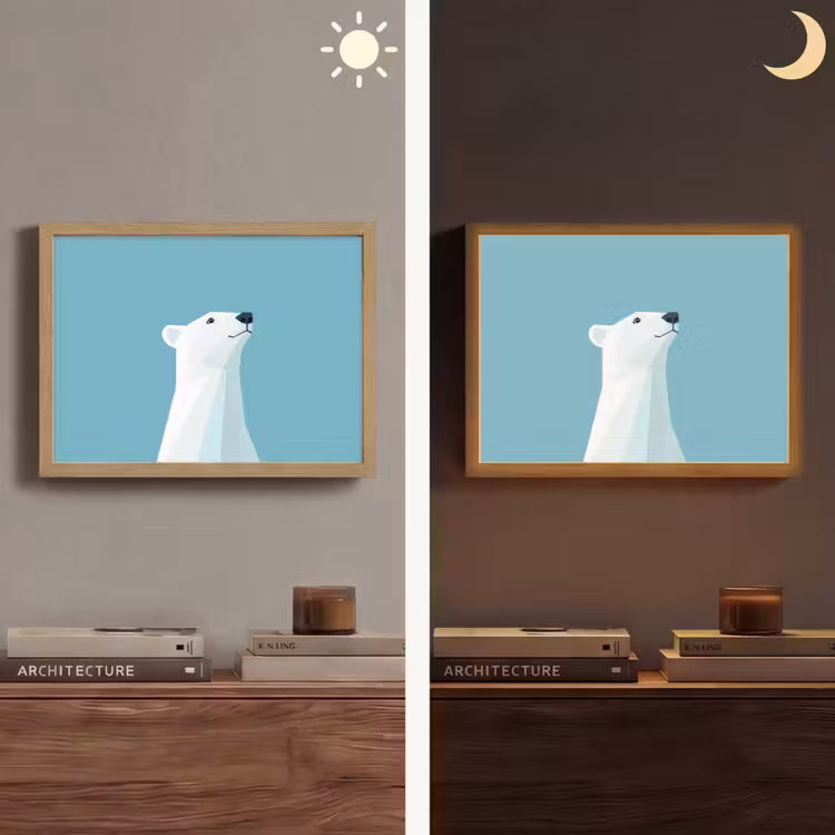 Lightbox - Wandlamp - Ijsbeer - Lichtblauw - Minimalistisch — 6