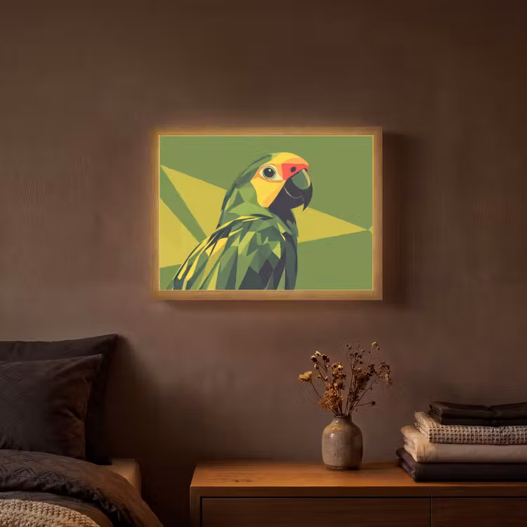 Lightbox - Wandlamp - Papegaai - Groen - Snavel - Abstract — 3
