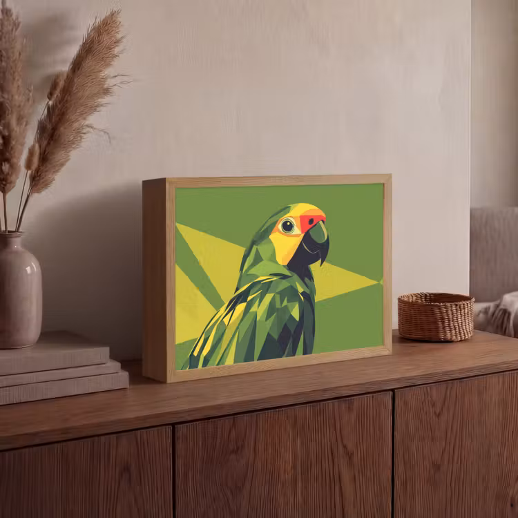 Lightbox - Wandlamp - Papegaai - Groen - Snavel - Abstract — 4