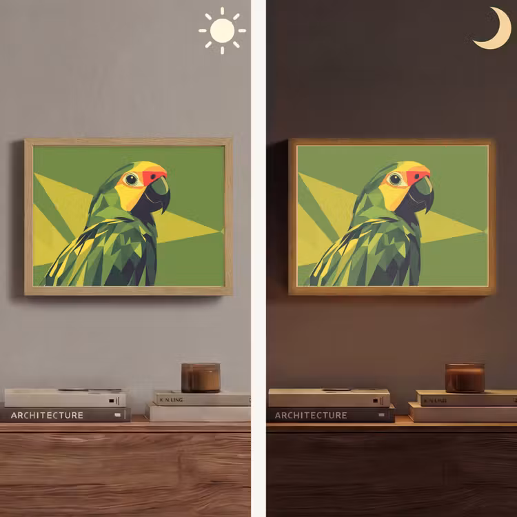 Lightbox - Wandlamp - Papegaai - Groen - Snavel - Abstract — 6