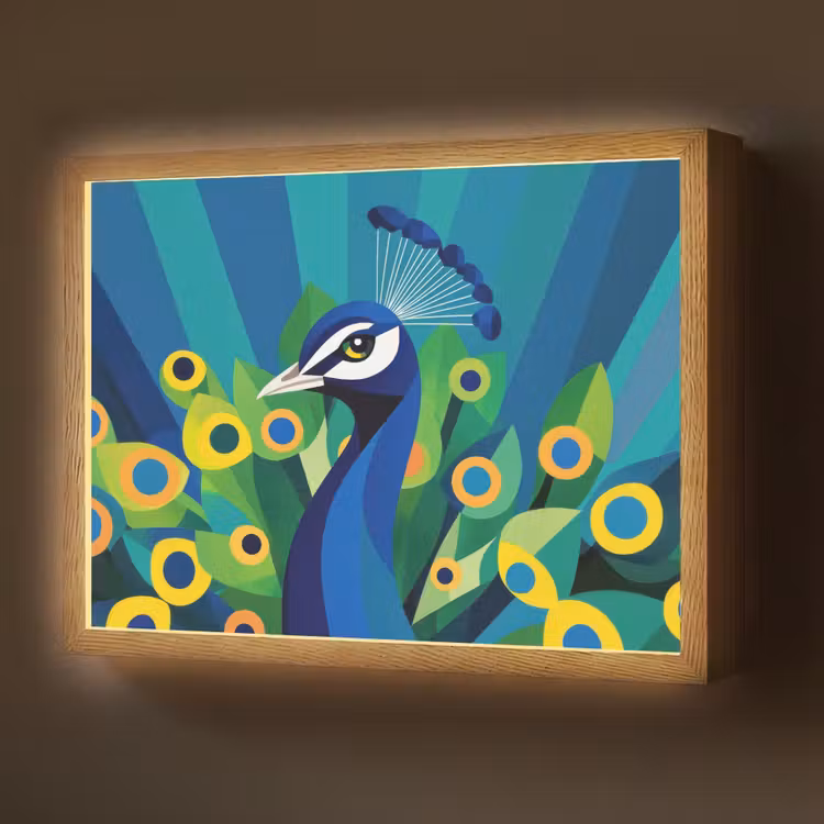 Lightbox - Wandlamp - Pauw - Cirkels - Blauw — 1