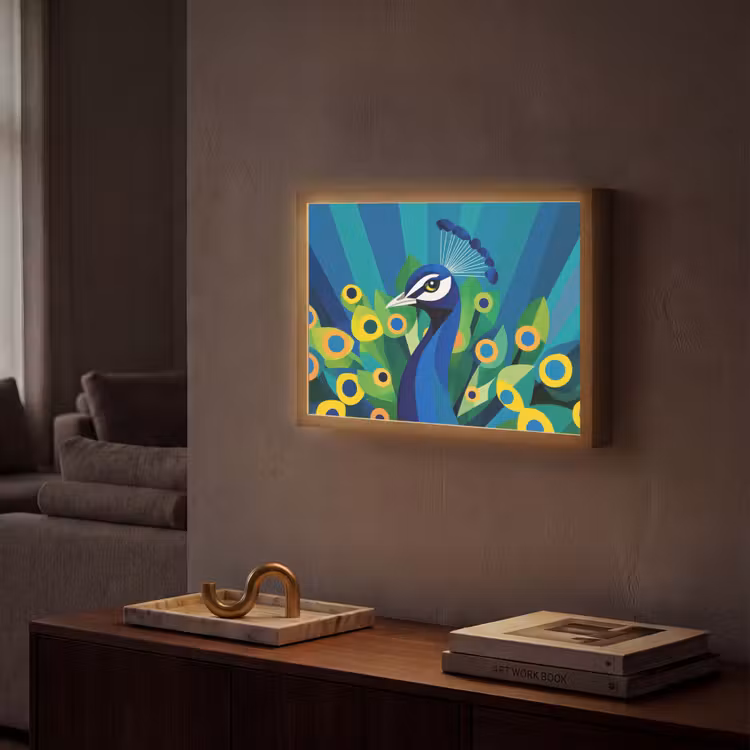 Lightbox - Wandlamp - Pauw - Cirkels - Blauw — 2
