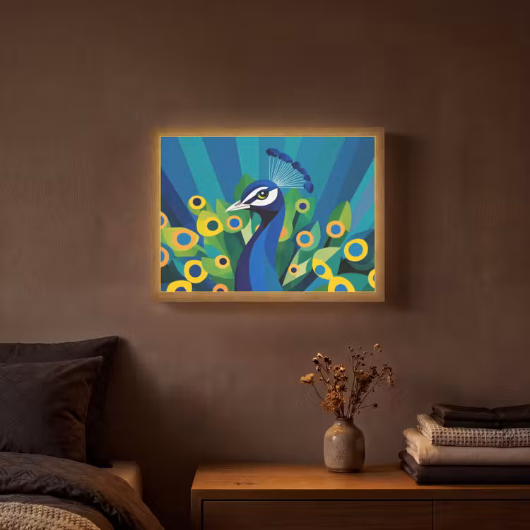 Lightbox - Wandlamp - Pauw - Cirkels - Blauw — 3
