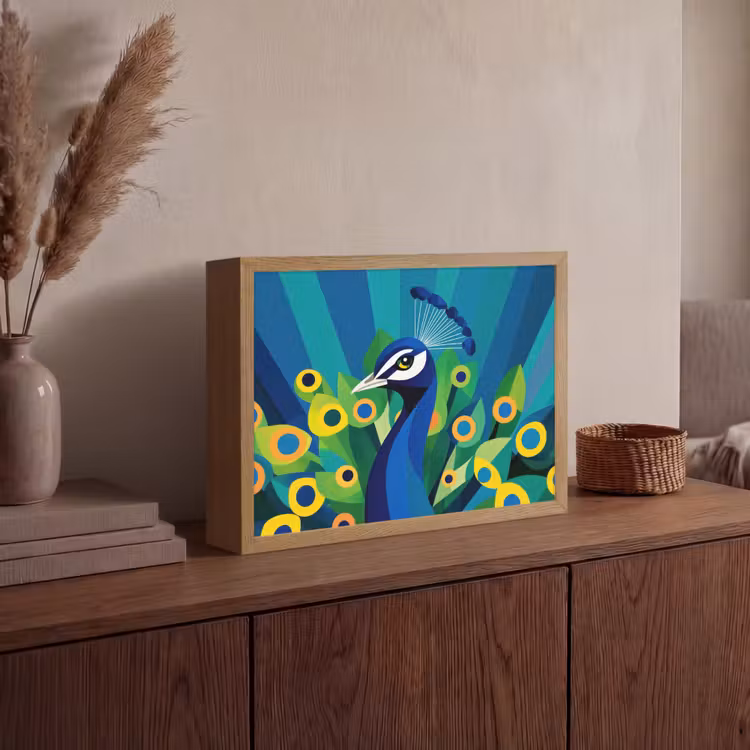 Lightbox - Wandlamp - Pauw - Cirkels - Blauw — 4