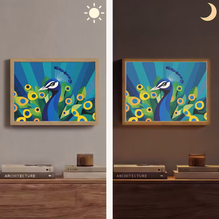 Lightbox - Wandlamp - Pauw - Cirkels - Blauw — 6