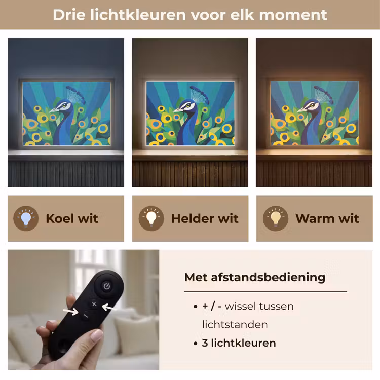 Lightbox - Wandlamp - Pauw - Cirkels - Blauw — 8
