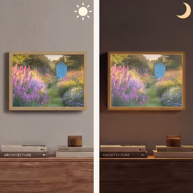 Lightbox - Wandlamp - Tuinhuisje - Blauw - Bloemen — 6