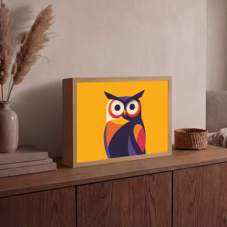 Lightbox - Wandlamp - Uil - Grafisch - Kleurrijk - Ogen — 4