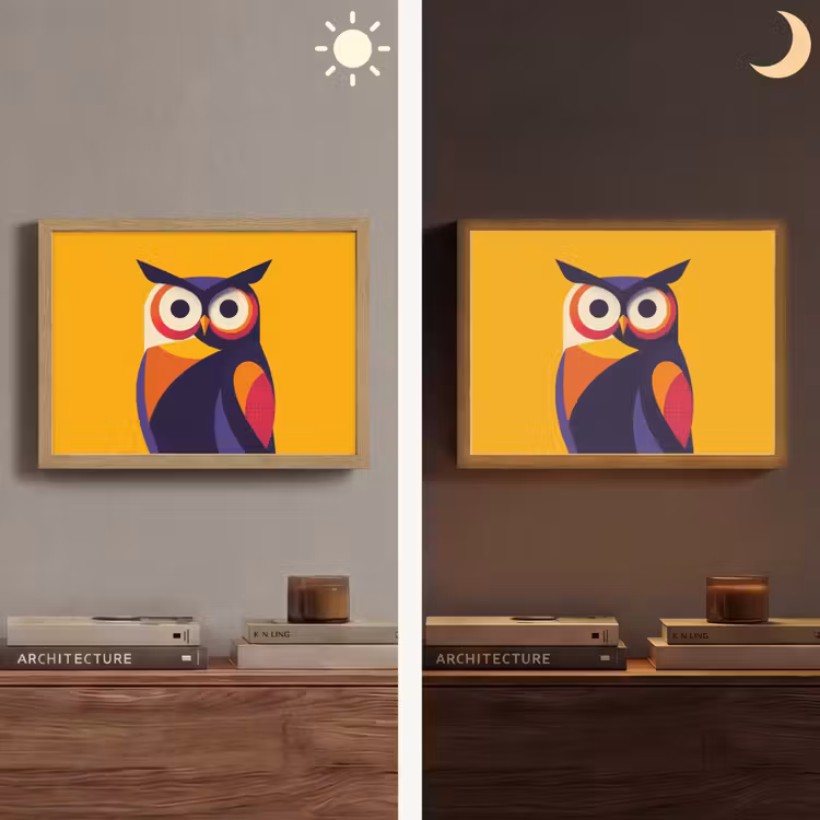 Lightbox - Wandlamp - Uil - Grafisch - Kleurrijk - Ogen — 6