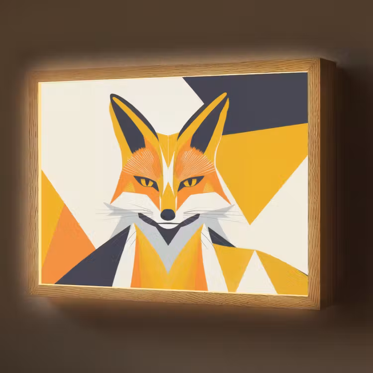 Lightbox - Wandlamp - Vos - Oranje - Abstract - Driehoeken — 1