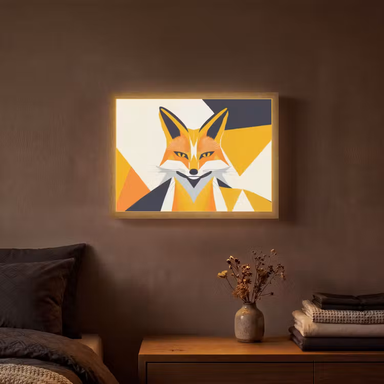 Lightbox - Wandlamp - Vos - Oranje - Abstract - Driehoeken — 3