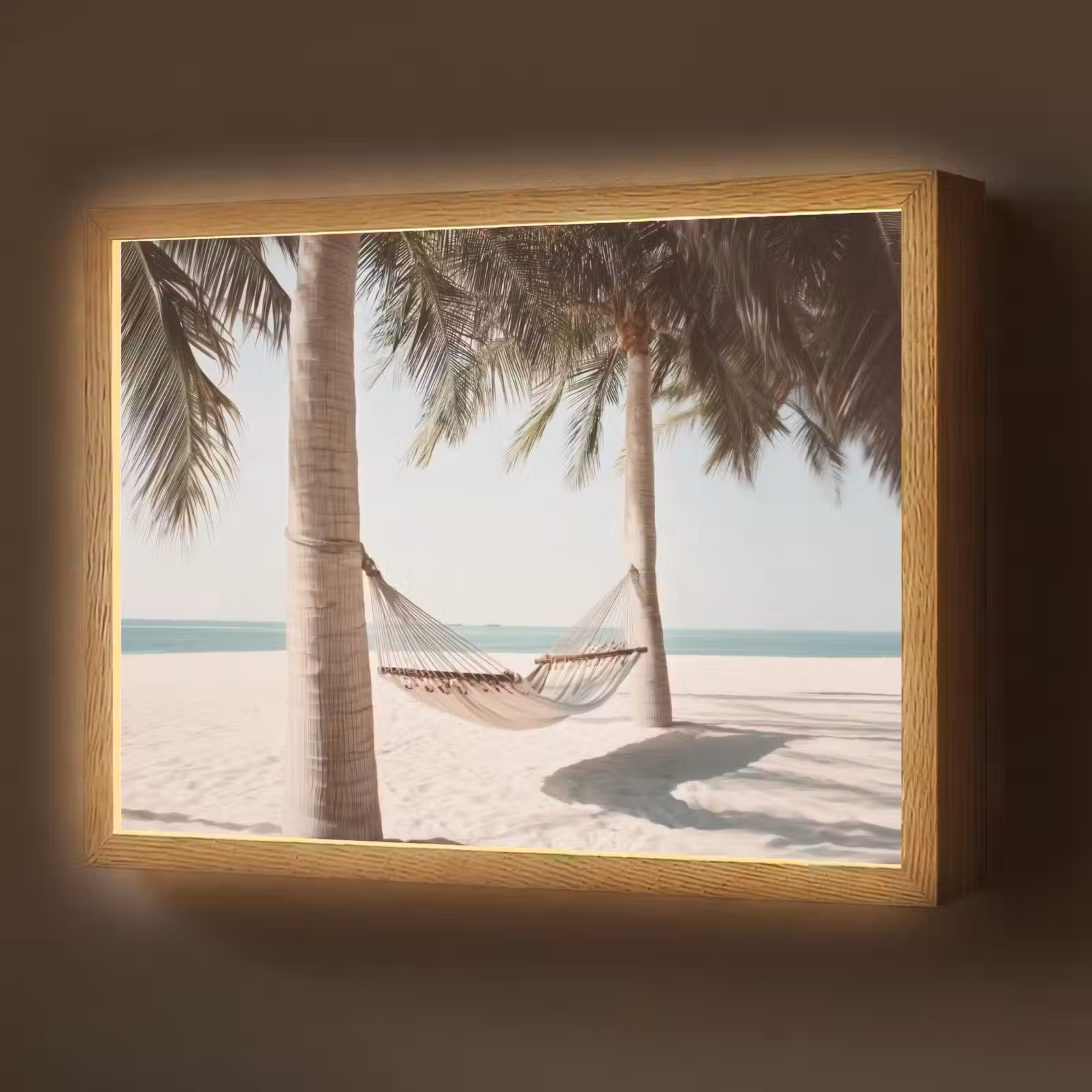 Lightbox - Wandlamp - Hangmat - Palmbomen - Strand - Zee — 1